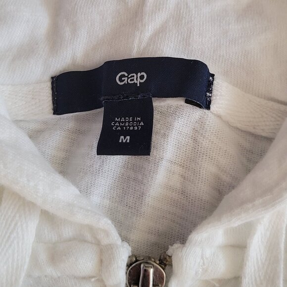 GAP Vintage Lightweight White Hoodie Full Zip Women's Size M - Picture 5 of 11